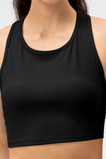 Ribbed Cropped Yoga Racerback Tank Top