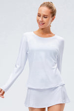 Raglan Sleeve Round Neck Athletic Top