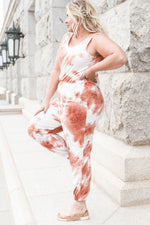 Plus Size Tie-Dye Sleeveless Round Neck Jumpsuit