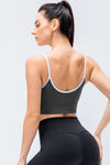 Contrast Crisscross Strap Sports Bra