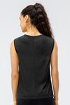 Side Slit High-Low Sleeveless Athletic Top