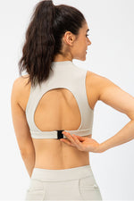 Quarter-Zip Open Back Cropped Yoga Tank