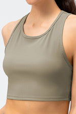 Ribbed Cropped Yoga Racerback Tank Top