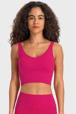 Deep V-Neck Crop Sports Bra