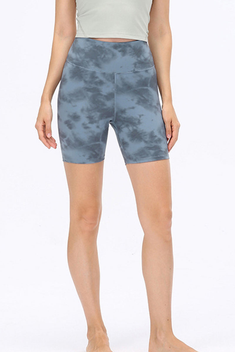 Tie-Dye Elastic Waistband Biker Shorts