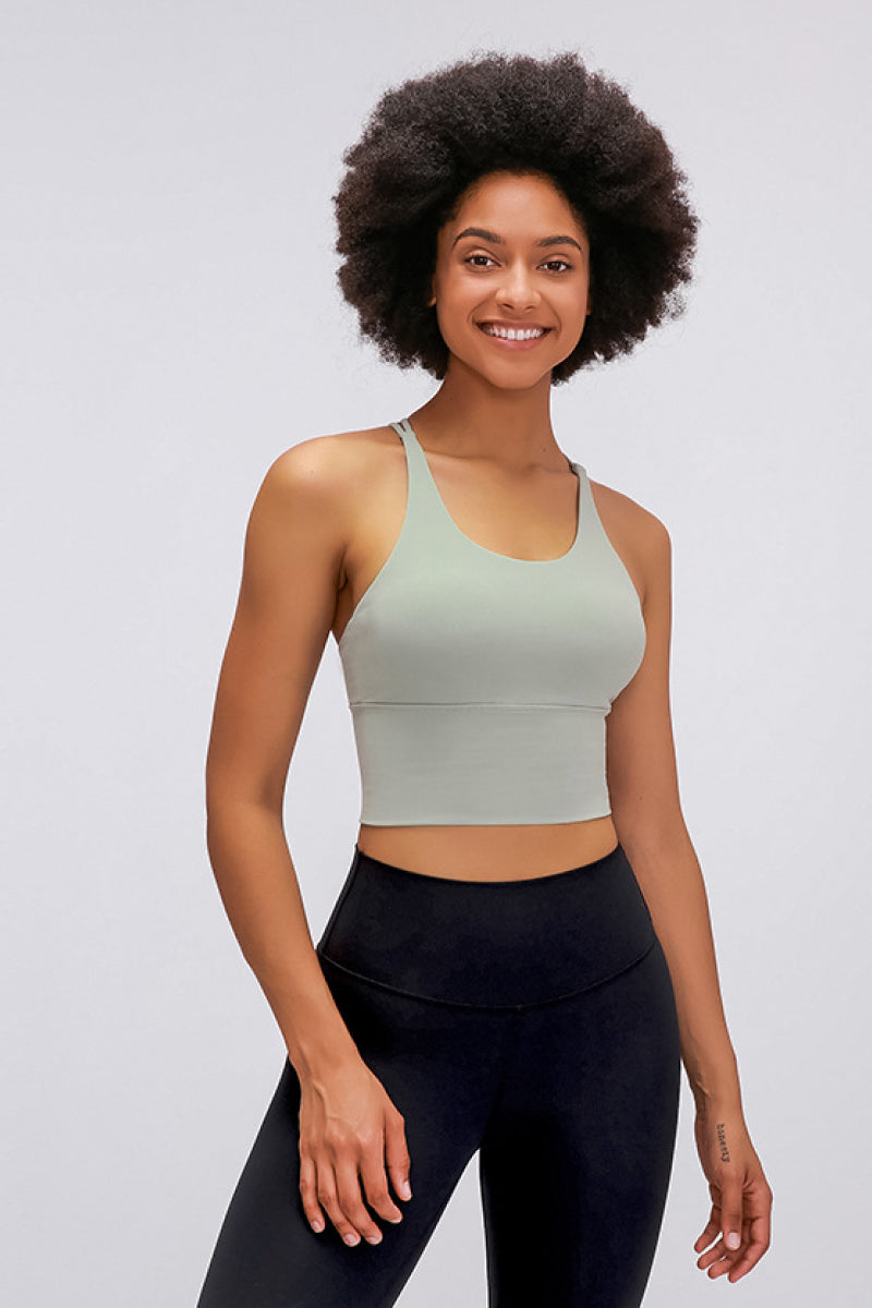 Criss Cross Back Sports Bra Top