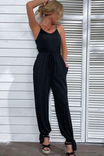 Tie Detail Side Slit Jumpsuit