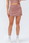 Ribbed Slit Sports Skirt with Full Coverage Bottoms