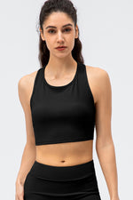 Ribbed Cropped Yoga Racerback Tank Top