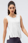 Side Slit High-Low Sleeveless Athletic Top