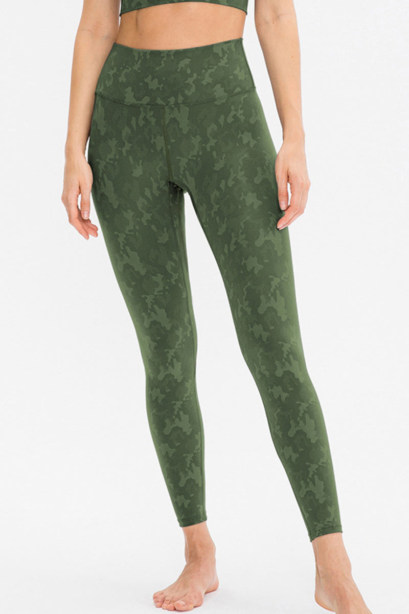 Camouflage Print Elastic Waistband Yoga Leggings