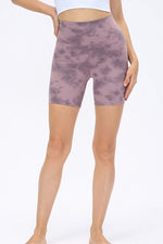 Tie-Dye Elastic Waistband Biker Shorts