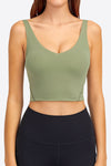 Deep V-Neck Crop Sports Bra