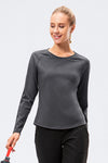 Raglan Sleeve Round Neck Athletic Top