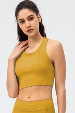 Ribbed Cropped Yoga Racerback Tank Top