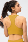 Ribbed Cropped Yoga Racerback Tank Top