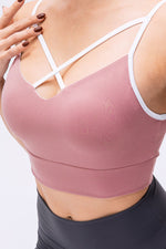 Contrast Crisscross Strap Sports Bra